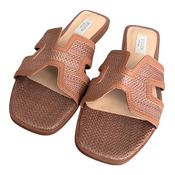 NWOT Brown Steven New York Harlien Slide Sandals - Size 8 fits more like 7/7.5 - Picture 1 of 5